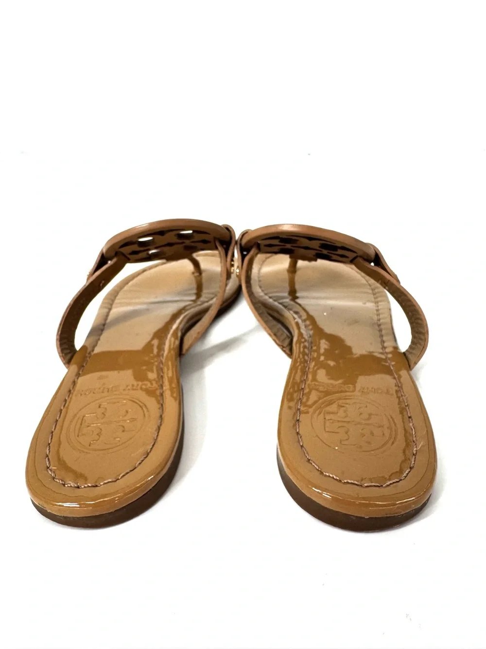 Tory Burch Miller Sandals Tan Patent Leather 6.5